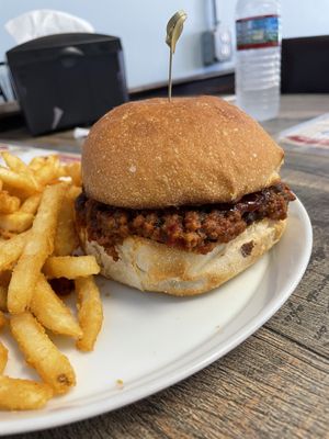 vegan sloppy joe  at Pizzanada in Bloomfield