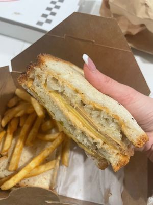 VEGAN TRIPLE DECKER MELTED REUBEN SANDWICH ($15.95) at Pizzanada in Bloomfield