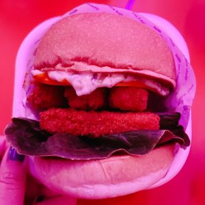 Fillet o fishless burger at Love Handle in Central Singapore