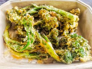 Tempura broccolini at Love Handle in Central Singapore