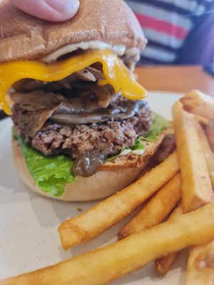 Swiss Mushroom Burger ~ 14/4/22 at Love Handle in Central Singapore