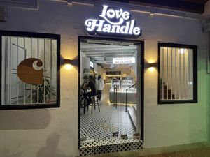 The entrance of the restaurant   at Love Handle in Central Singapore