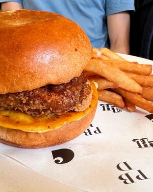 Nasi Lemak burger  at Love Handle in Central Singapore