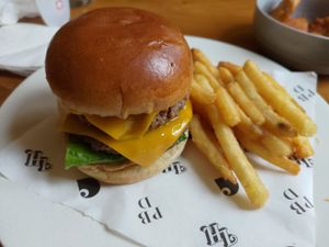 Double cheeseburger at Love Handle in Central Singapore