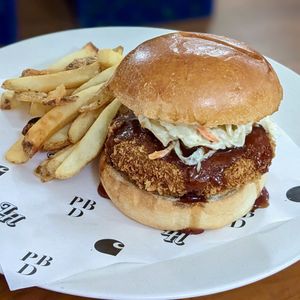 Menchi Katsu Burger at Love Handle in Central Singapore