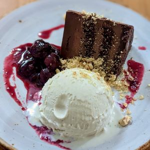 Chocolate Mousse Cake with Vanilla Ice-Cream at Love Handle in Central Singapore
