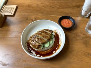 Rice w/ chicken (no idea if soy or what...)  at Love Handle in Central Singapore