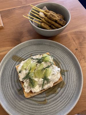 Focaccia and satay sticks 😋  at Love Handle in Central Singapore