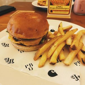 Cheeseburger (impossible patty)  at Love Handle in Central Singapore