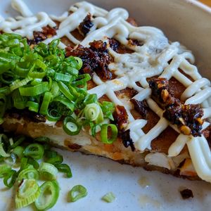 Vegan Oatside Seafood Pancake at Love Handle in Central Singapore