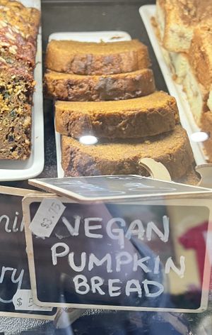 Vegan pumpkin bread  at Martha & Bros Coffee Co in San Francisco