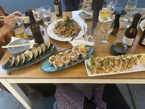 All the sushi rolls in this pic are vegan  at OCO Time in Ukiah