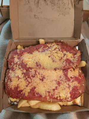 Parmy pack at The Shack in Aldinga Beach