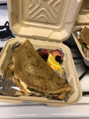 Avocado crepe made vegan at The Crêpe Place in Santa Cruz