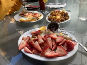 Fruit crepe (vegan) at The Crêpe Place in Santa Cruz