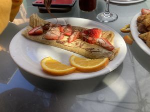 Nutella crepe (vegetarian ) at The Crêpe Place in Santa Cruz