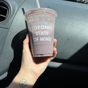 Blueberry Matcha Smoothie, add strawberries  at Kokomo in North Vancouver