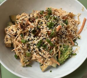 Almond noodle bowl  at Kokomo in North Vancouver