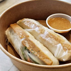 Tofu Rice Rolls with Almond Dip at Kokomo in North Vancouver