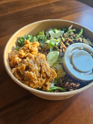 Vegan Ceasar Salad with dressing on the side at Kokomo in North Vancouver