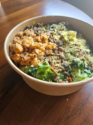 Vegan Ceasar Salad and Marinated Chickpeas at Kokomo in North Vancouver