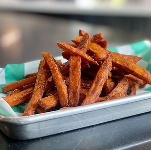 Sweet Potato Fries (vegan friendly) at The Imposter Burger in Cotati