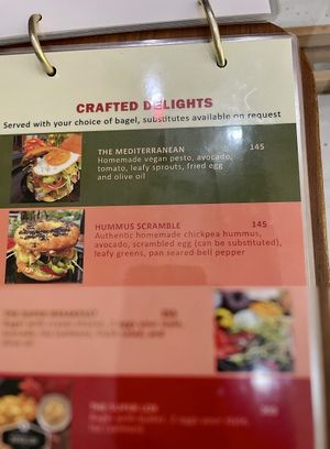 Menu section: crafted delights (2 options veganisable)   at Bagel House in Chiang Mai