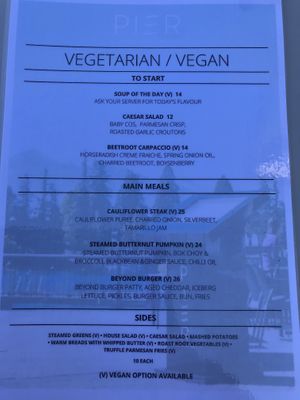 Ask for the vegan/vegetarian menu . at Pier in Queenstown