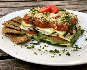 Raw lasagna  at Peace Pies in San Diego