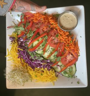 Rainbow salad at Peace Pies in San Diego