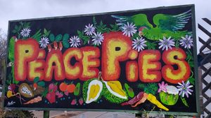 Restaurant Sign at Peace Pies in San Diego