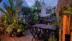 Patio at Peace Pies in San Diego