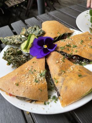 Mushroom quesadilla  at Peace Pies in San Diego