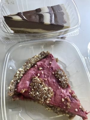 Cookie dough cheesecake and strawberry pie  at Peace Pies in San Diego