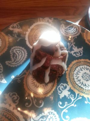 raw cinnamon roll at Peace Pies in San Diego