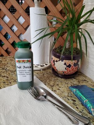 Sol juice at Peace Pies in San Diego