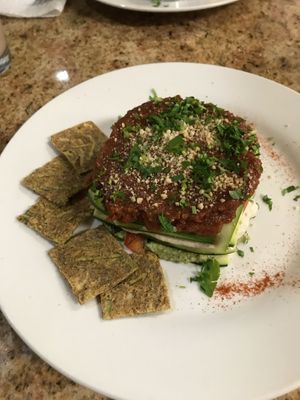 Raw lasagna  at Peace Pies in San Diego