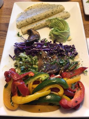 A special they had -mushroom fajitas 😍 at Peace Pies in San Diego