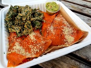 Mystical Mushroom Quesadilla (with walnut meat added) at Peace Pies in San Diego