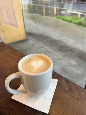 Seasonal gingerbread latte (vegan with no whip cream)   at Distant Worlds Coffeehouse in Seattle