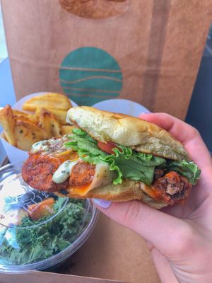 Buffalo fungi sandwich  at PLNT Burger in Columbia