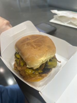 Mushroom BBQ bacon burger  at PLNT Burger in Columbia