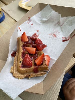 Strawberry Waffles  at Baba in Kerhonkson