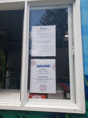 Current menu at Baba in Kerhonkson