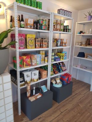 Nicely curated collection of packaged foods. at Baba in Kerhonkson