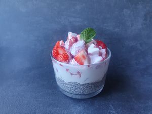 Chia pudding  at BuddhaBowl Café in Strangnas