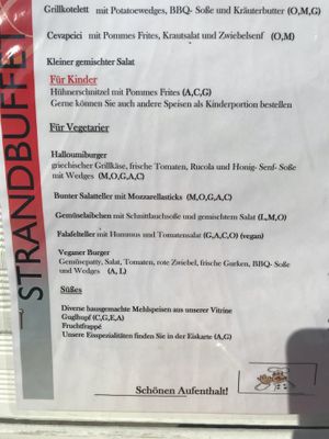 menu at Strandbuffet am Erlaufsee in Mariazell
