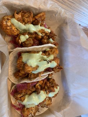 Cauliflower tacos. This place is such a favorite!  at Forward Brewing in Annapolis