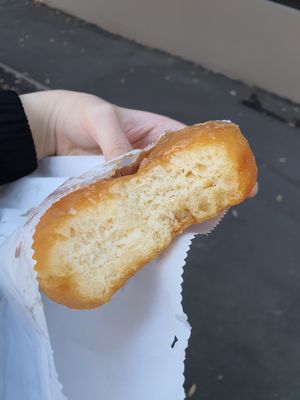 Biscoff glazed (inside) at Pudgy Donuts at Donut Papi in Marrickville