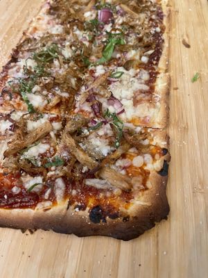 Texas BBQ chickn pizza (regular size)  at TLC Vegan Kitchen in Richardson